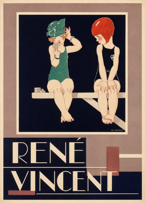 René Vincent At the Poolside No3 - Póster
