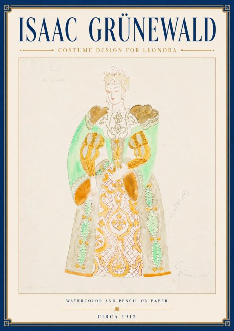 Isaac Grünewald Costume Design for Leonora No4 - Póster