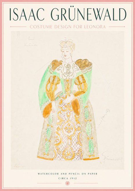 Isaac Grünewald Costume Design for Leonora No5 - Póster