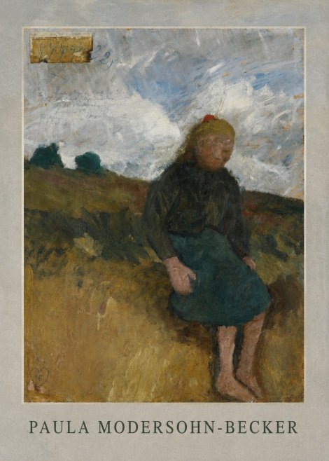 Paula Modersohn-Becker Seated Girl in the Moor No1 - Póster