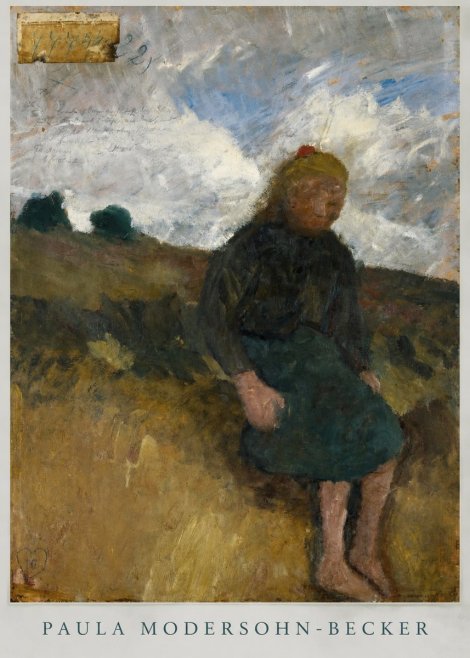 Paula Modersohn-Becker Seated Girl in the Moor No6 - Póster