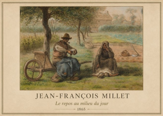 Jean-François Millet Le Repos Au Milieu Du Jour No1 - Póster