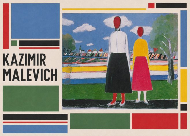 Kazimir Malevich Two Figures No2 - Póster