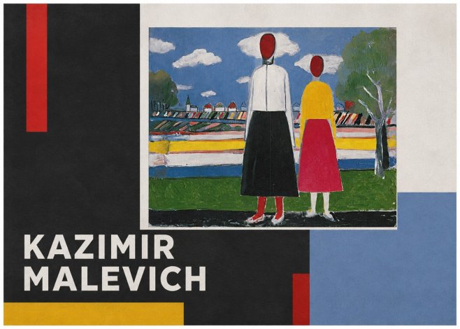 Kazimir Malevich Two Figures No5 - Póster