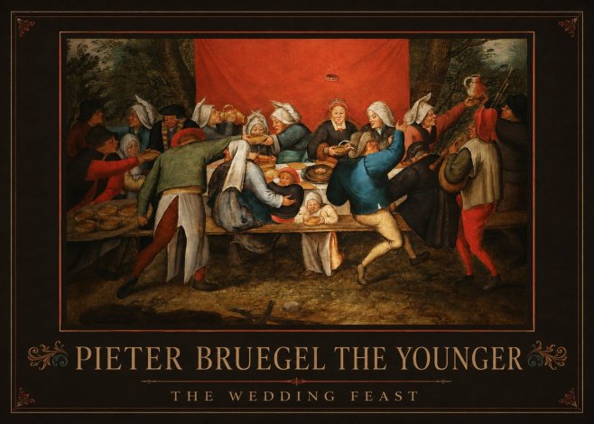 Pieter Bruegel The Wedding Feast No1 - Póster