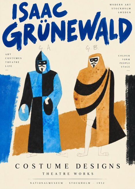 Isaac Grünewald Two Masquerade Figures - Costume Sketch No2 - Póster