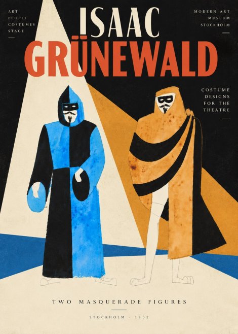 Isaac Grünewald Two Masquerade Figures - Costume Sketch No5 - Póster