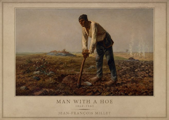 Jean-François Millet Man with a Hoe No1 - Póster
