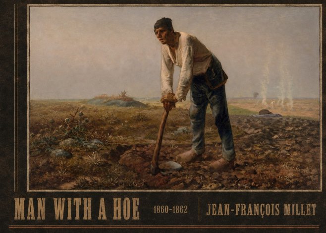 Jean-François Millet Man with a Hoe No3 - Póster