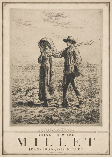 Jean-François Millet Going to Work No3 - Póster