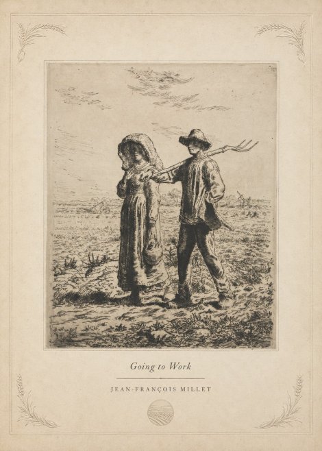 Jean-François Millet Going to Work No5 - Póster
