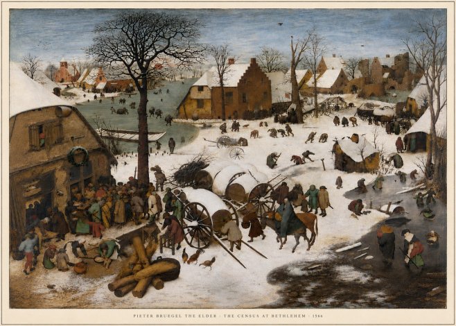 Pieter Bruegel The Census at Bethlehem IV No5 - Póster