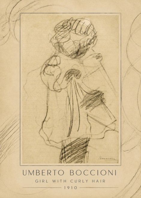 Umberto Boccioni Girl with Curly Hair No1 - Póster