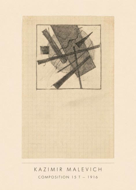 Kazimir Malevich Composition 15 T - 1916 No3 - Póster
