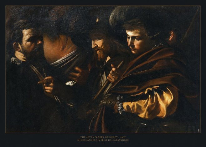 Michelangelo Merisi da Caravaggio The Seven Works of Mercy VI No6 - Póster