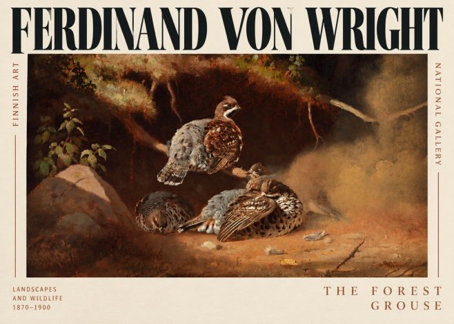 Ferdinand von Wright Grouse in a Forest Hollow No3 - Póster