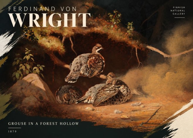 Ferdinand von Wright Grouse in a Forest Hollow No4 - Póster