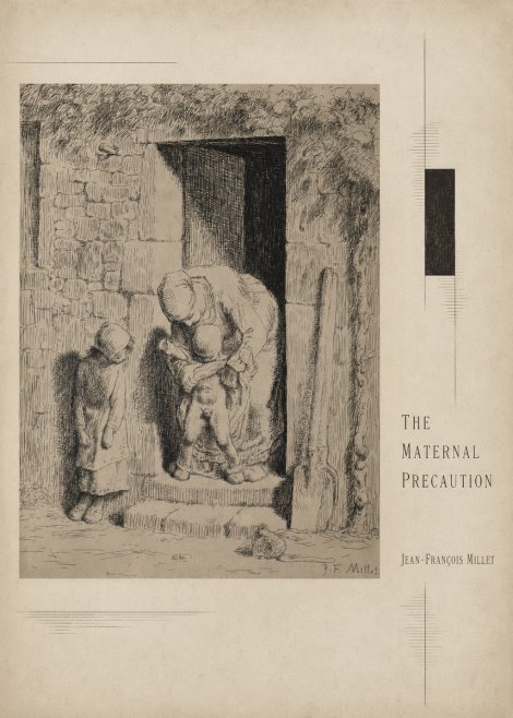 Jean-François Millet The Maternal Precaution No3 - Póster