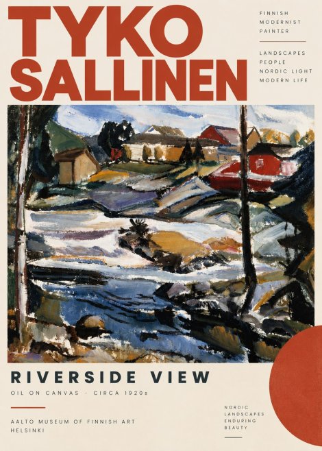Tyko Sallinen Riverside View No6 - Póster