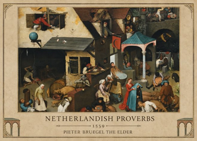 Pieter Bruegel Netherlandish Proverbs VII No1 - Póster