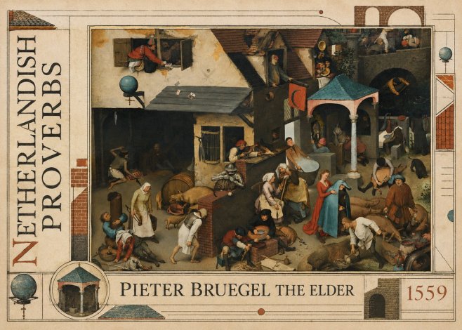 Pieter Bruegel Netherlandish Proverbs VII No5 - Póster