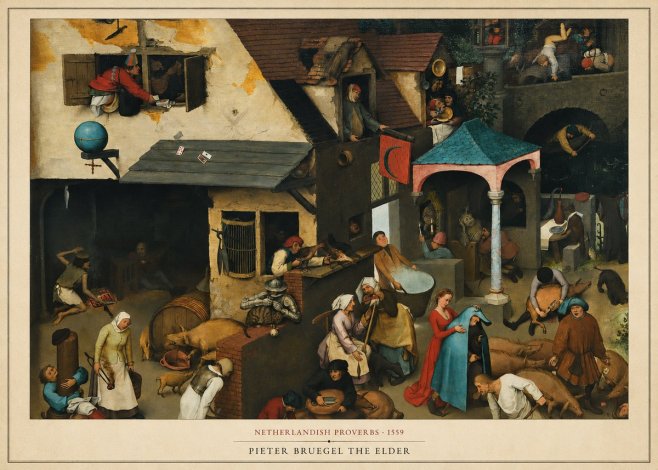 Pieter Bruegel Netherlandish Proverbs VII No6 - Póster