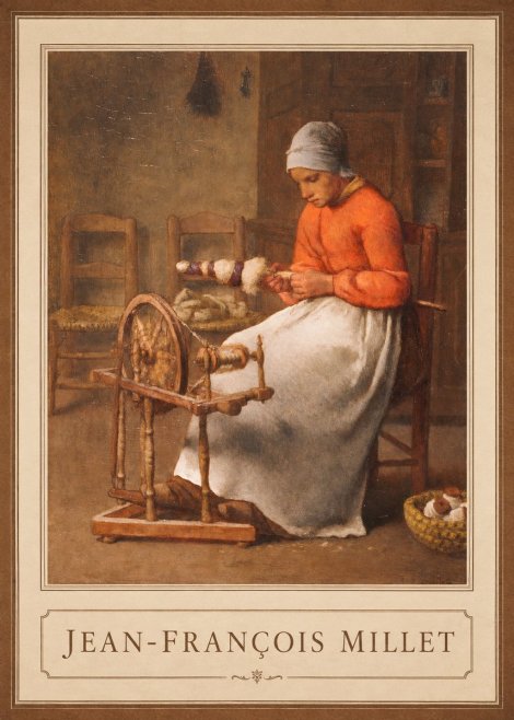 Jean-François Millet Woman Spinning No1 - Póster