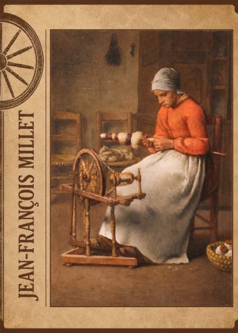Jean-François Millet Woman Spinning No3 - Póster