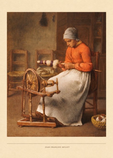 Jean-François Millet Woman Spinning No5 - Póster