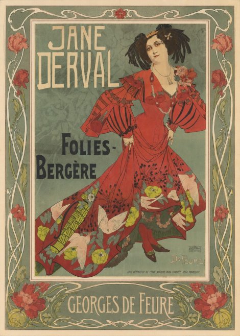 Georges de Feure Jane Derval - Folies-bergère II No1 - Póster