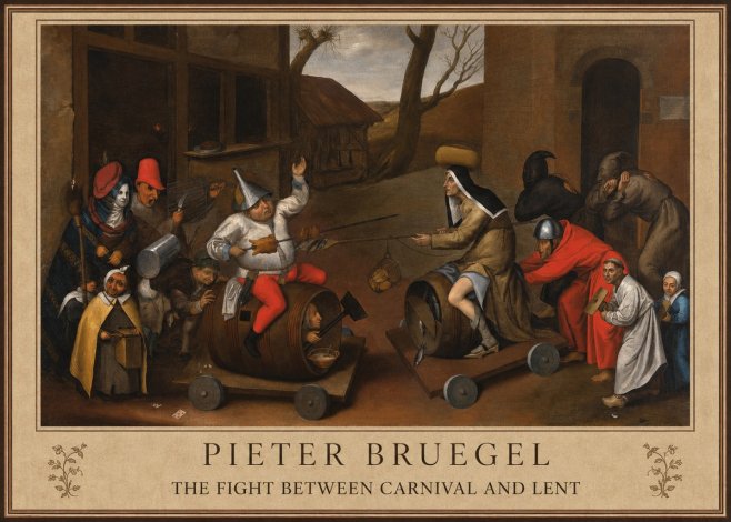 Pieter Bruegel The Fight Between Carnival and Lent IV No1 - Póster