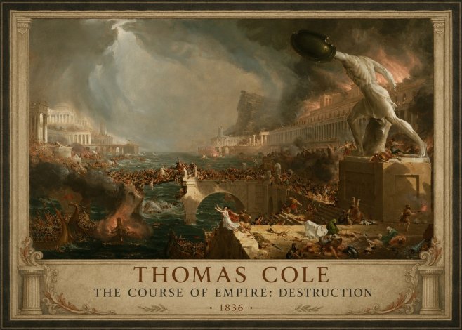 Thomas Cole The Course of Empire: Destruction No1 - Póster