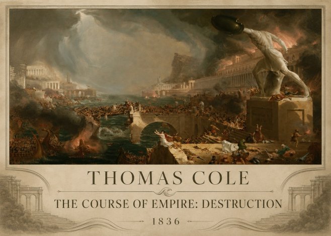 Thomas Cole The Course of Empire: Destruction No3 - Póster