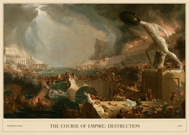 Thomas Cole The Course of Empire: Destruction No5 - Póster