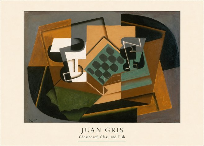 Juan Gris Chessboard, Glass, and Dish No4 - Póster