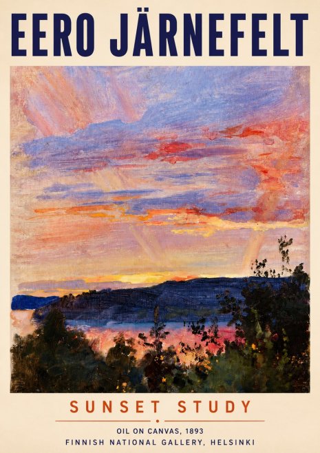 Eero Järnefelt Sunset Study No3 - Póster