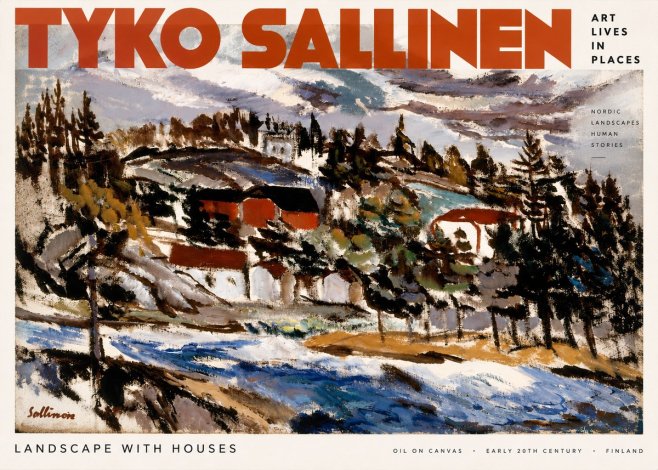 Tyko Sallinen Landscape with Houses No2 - Póster