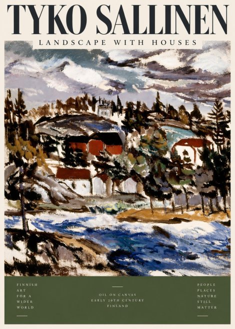 Tyko Sallinen Landscape with Houses No4 - Póster