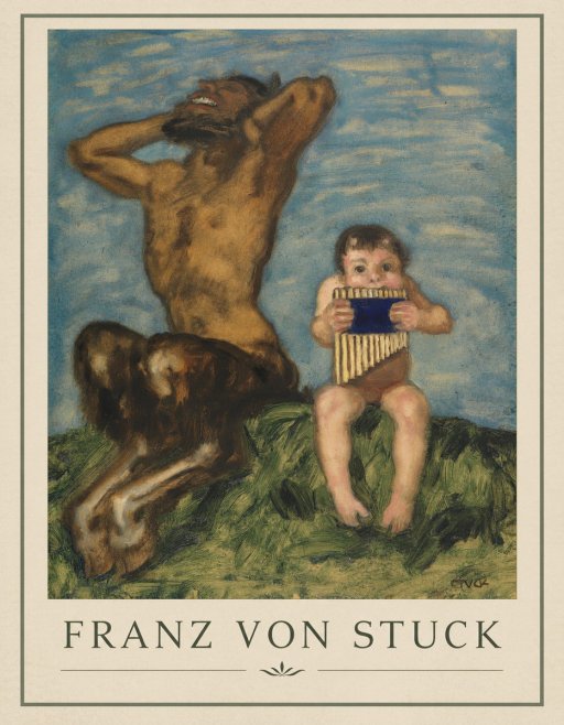 Franz von Stuck Laughing Faun and Playing Putto No4 - Póster