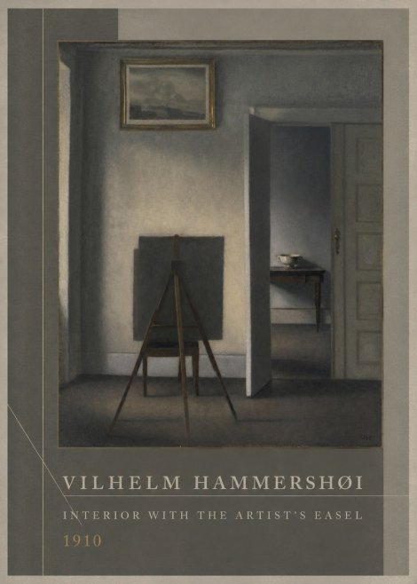 Vilhelm Hammershøi Interior with the Artist's Easel II No2 - Póster