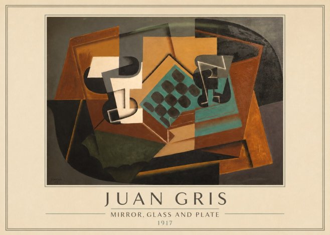 Juan Gris Mirror, Glass and Plate No2 - Póster