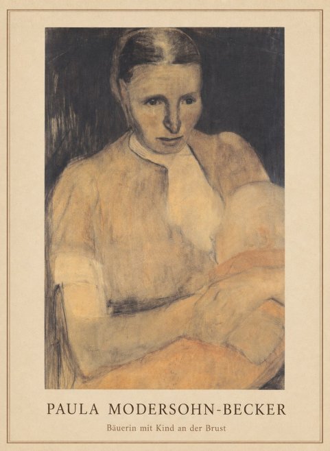 Paula Modersohn-Becker Bäuerin Mit Kind an Der Brust No3 - Póster