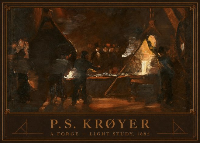 P.S. Krøyer A Forge — Light Study, 1885 No1 - Póster