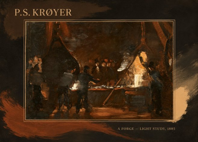 P.S. Krøyer A Forge — Light Study, 1885 No3 - Póster