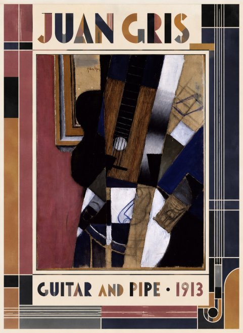 Juan Gris Guitar and Pipe II No5 - Póster