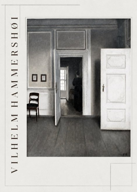 Vilhelm Hammershøi Interior with a Woman Seen from Behind No2 - Póster