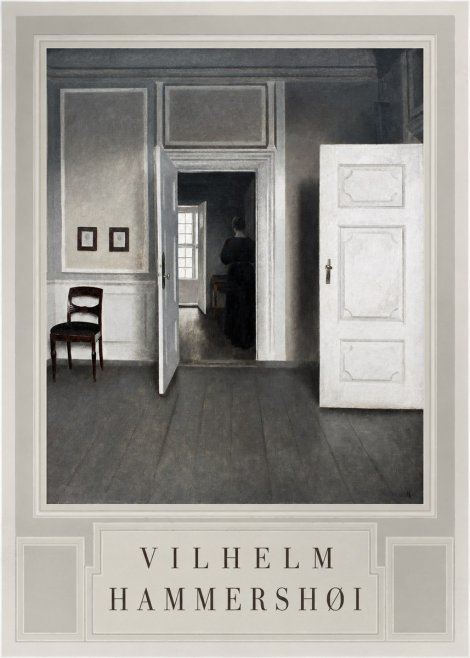 Vilhelm Hammershøi Interior with a Woman Seen from Behind No3 - Póster