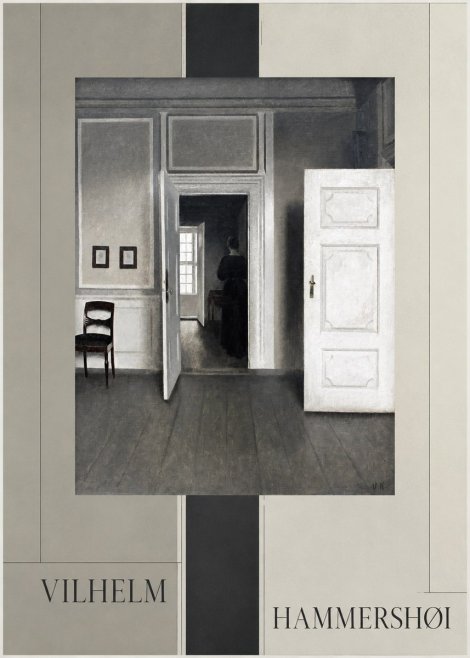Vilhelm Hammershøi Interior with a Woman Seen from Behind No4 - Póster