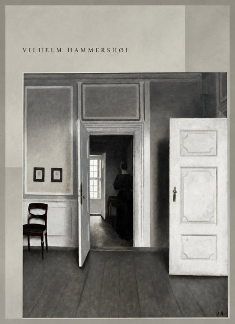 Vilhelm Hammershøi Interior with a Woman Seen from Behind No5 - Póster