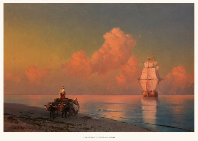 Ivan Konstantinovich Aivazovsky Sunset at Sea No5 - Póster